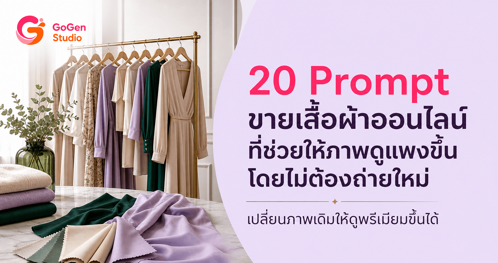 สูตรลับคนขายเสื้อผ้า! 20 Prompt ขายเสื้อผ้าออนไลน์ เปลี่ยนรูปธรรมดาให้ดูแพงจนลูกค้าต้องหยุดดู
