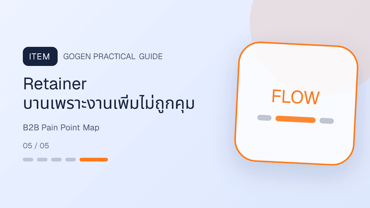 แผนที่ pain point แอด B2B เช่น lead คุณภาพ proposal scope SLA dashboard และ reporting: Retainer บานเพราะงานเพิ่มไม่ถูกคุม