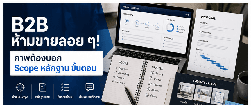 B2B ห้ามขายลอย ๆ! เช็กลิสต์ภาพบริการที่ต้องบอก Scope หลักฐาน ขั้นตอน และข้อจำกัด