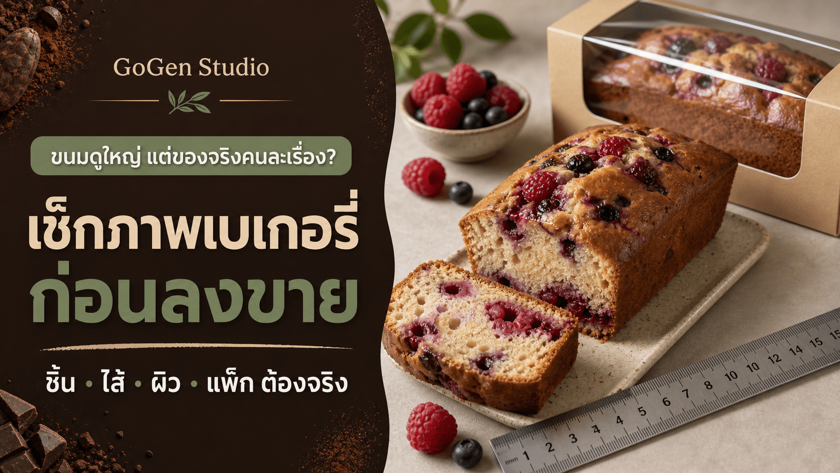 ขนมดูชิ้นใหญ่แต่ของจริงคนละเรื่อง? เช็กลิสต์ถ่ายเบเกอรี่ให้เห็นขนาด ไส้ และผิวจริง