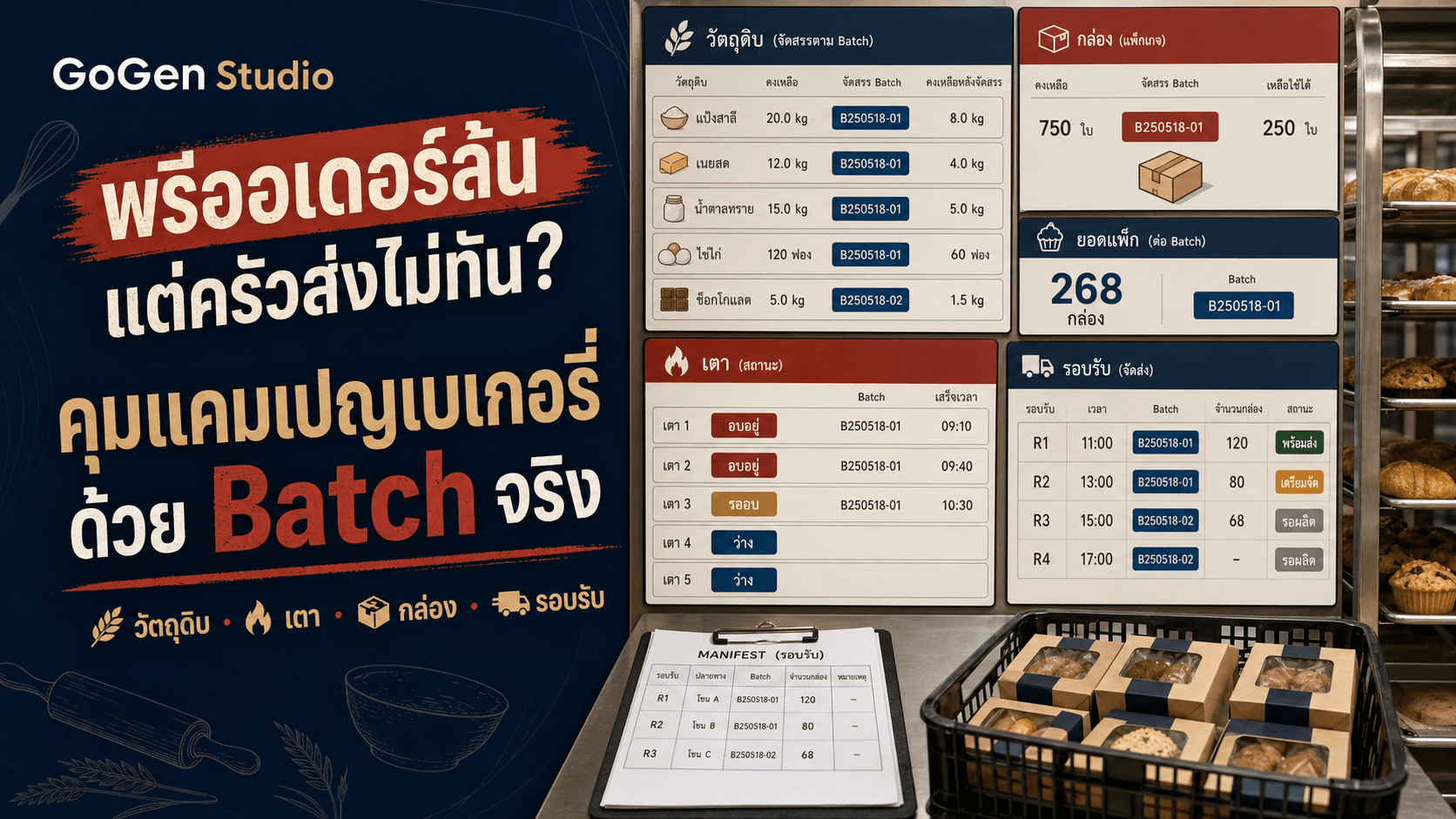 พรีออเดอร์ล้นแต่ครัวส่งไม่ทัน? แผนแคมเปญเบเกอรี่ที่คุม Batch และรอบรับ
