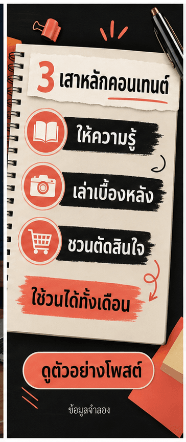 ปกคอนเทนต์ Personal Brand 3 เสาหลัก ให้ความรู้ เล่าเบื้องหลัง ชวนตัดสินใจ และ CTA