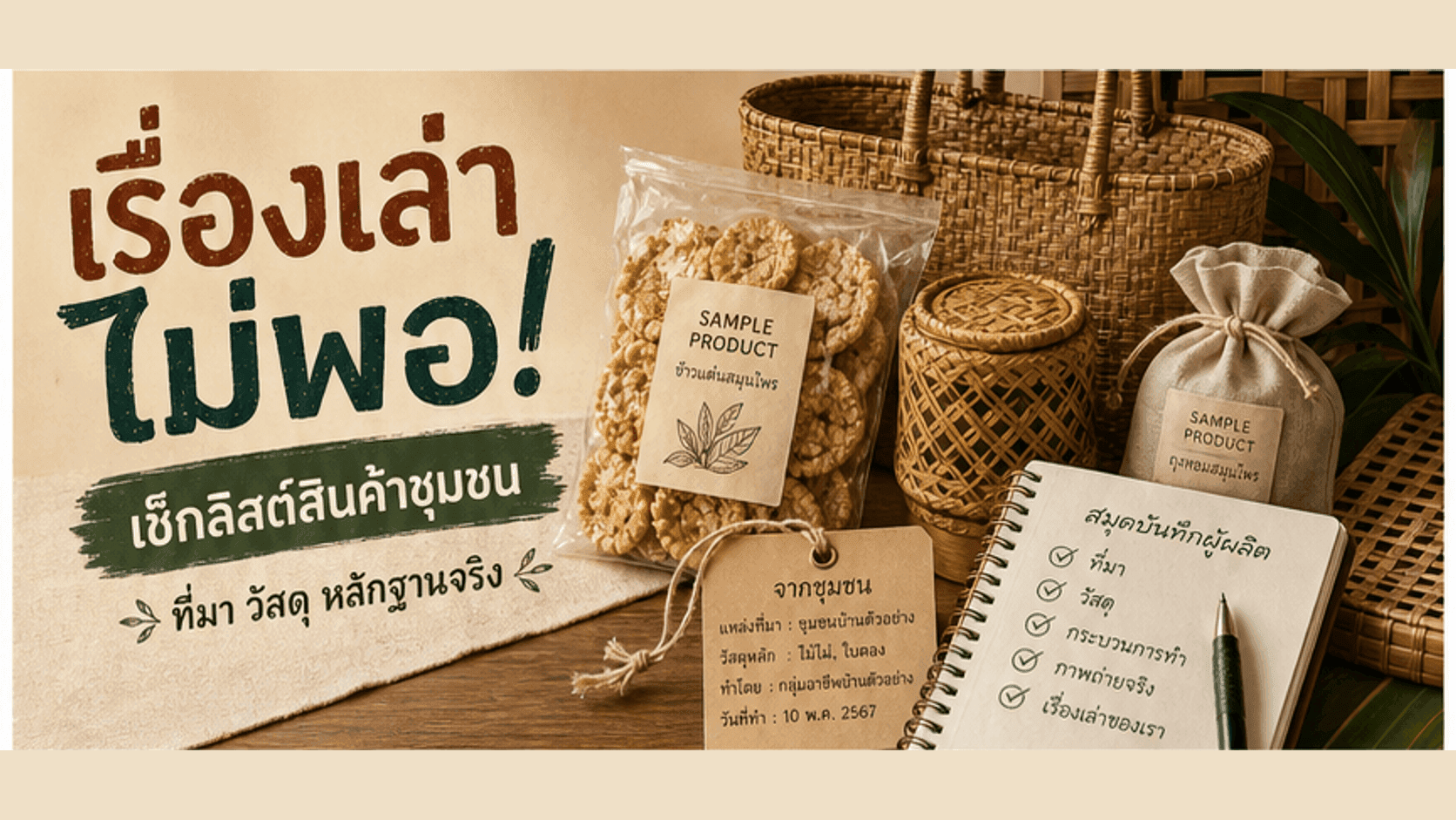อย่าให้เรื่องเล่ากลบสินค้า! เช็กลิสต์ถ่ายสินค้าชุมชนให้เห็นที่มา วัสดุ และหลักฐานจริง
