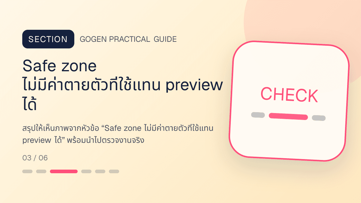 ภาพประกอบ Safe zone ไม่มีค่าตายตัวที่ใช้แทน preview ได้ สำหรับขนาดภาพโฆษณา Facebook ปี 2026