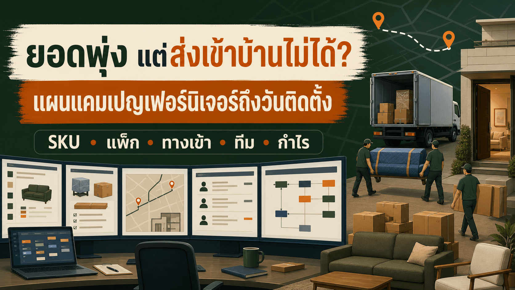ยอดพุ่งแต่ส่งเข้าบ้านไม่ได้ก็พัง! แผนแคมเปญเฟอร์นิเจอร์ที่คุมกำไรถึงวันติดตั้ง
