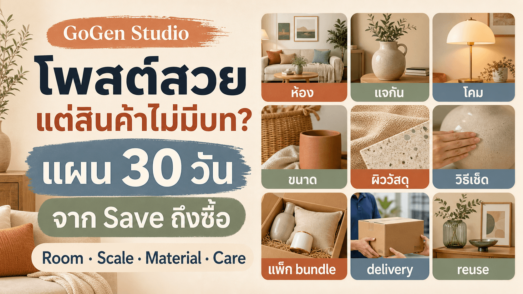 โพสต์ห้องสวยแต่สินค้าไม่มีบท? แผนคอนเทนต์ของแต่งบ้าน 30 วันที่พาคนจาก Save ถึงซื้อ