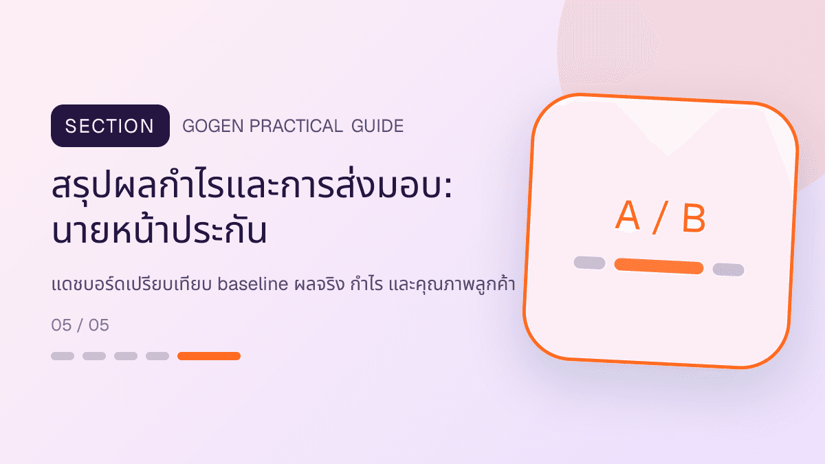 สรุปผลกำไรและการส่งมอบสำหรับนายหน้าประกัน แสดงประกันชีวิต สุขภาพ รถ และทรัพย์สินในสไตล์จริงใจ เป็นระบบ และลดความซับซ้อน