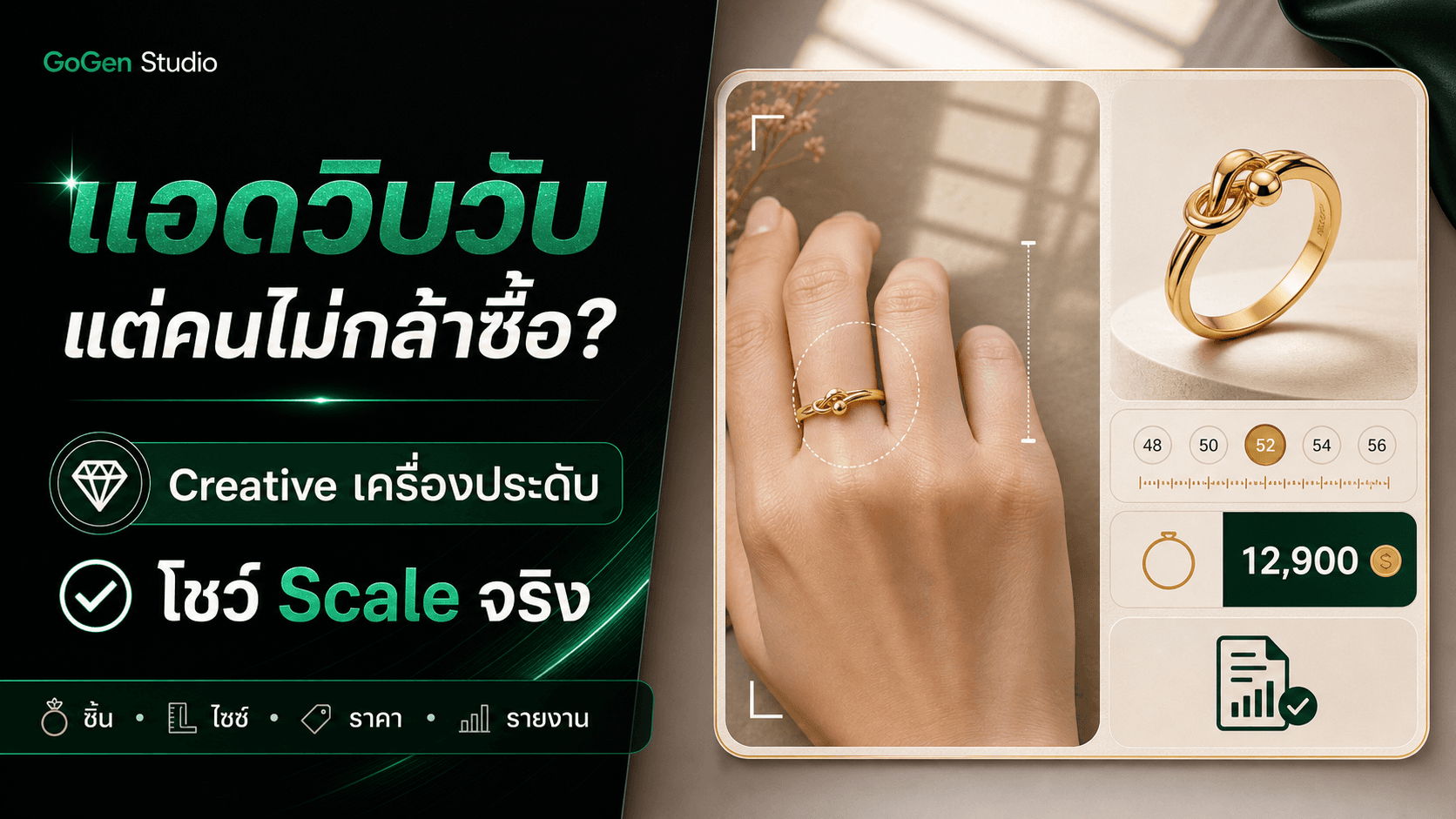 แอดวิบวับแต่คนไม่กล้าซื้อ? สูตร Creative เครื่องประดับที่โชว์ Scale และหลักฐานจริง