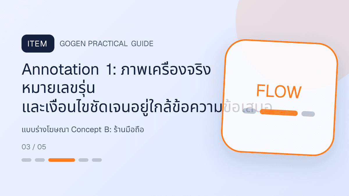 แบบร่างโฆษณา Concept Bสำหรับร้านมือถือ แสดงสมาร์ตโฟน แท็บเล็ต และอุปกรณ์เสริมในสไตล์ทันสมัย น่าเชื่อถือ และเน้นข้อมูล: Annotation 1: ภาพเครื่องจริง หมายเลขรุ่น และเงื่อนไขชัดเจนอยู่ใกล้ข้อความข้อเสนอ