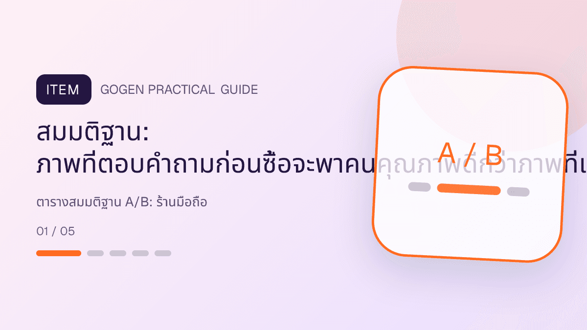 ตารางสมมติฐาน A/Bสำหรับร้านมือถือ แสดงสมาร์ตโฟน แท็บเล็ต และอุปกรณ์เสริมในสไตล์ทันสมัย น่าเชื่อถือ และเน้นข้อมูล: สมมติฐาน: ภาพที่ตอบคำถามก่อนซื้อจะพาคนคุณภาพดีกว่าภาพที่เน้นส่วนลด