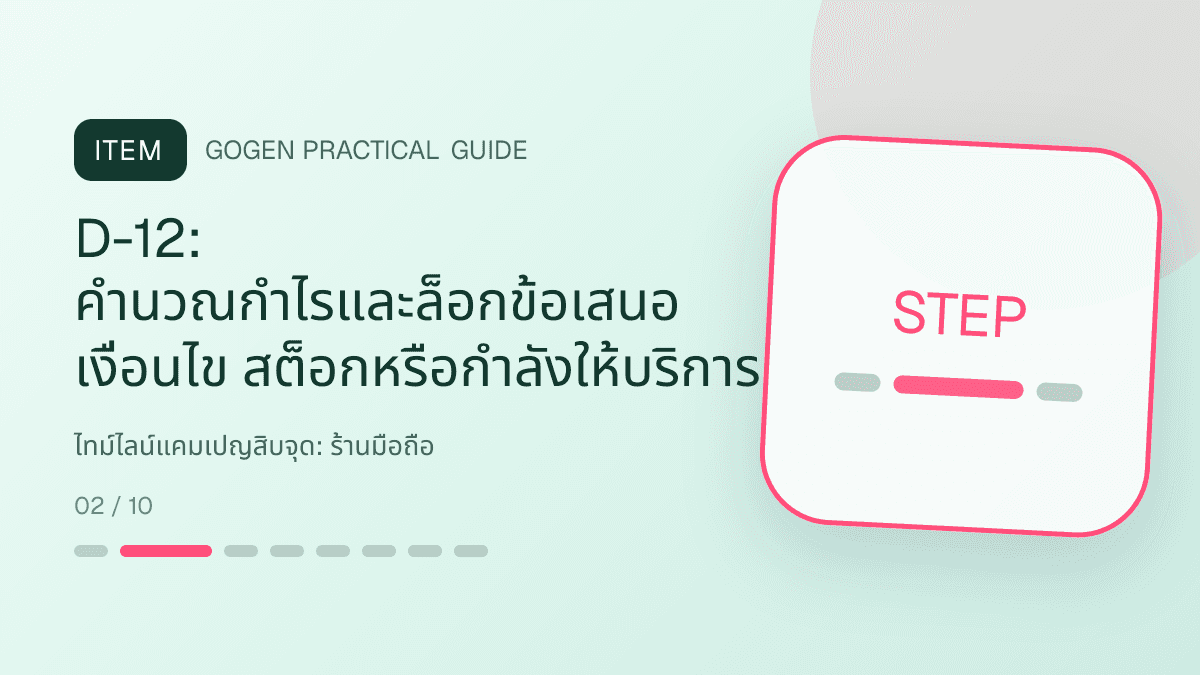 ไทม์ไลน์แคมเปญสิบจุดสำหรับร้านมือถือ แสดงสมาร์ตโฟน แท็บเล็ต และอุปกรณ์เสริมในสไตล์ทันสมัย น่าเชื่อถือ และเน้นข้อมูล: D-12: คำนวณกำไรและล็อกข้อเสนอ เงื่อนไข สต็อกหรือกำลังให้บริการ
