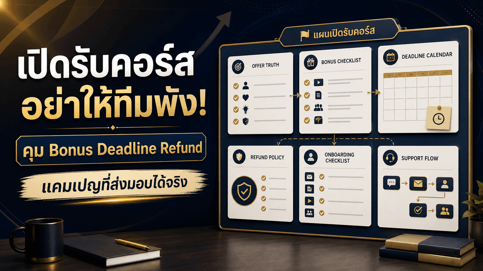 เปิดรับคอร์สอย่าให้ทีมพัง! แผนแคมเปญที่คุม Bonus Deadline Refund และ Onboarding