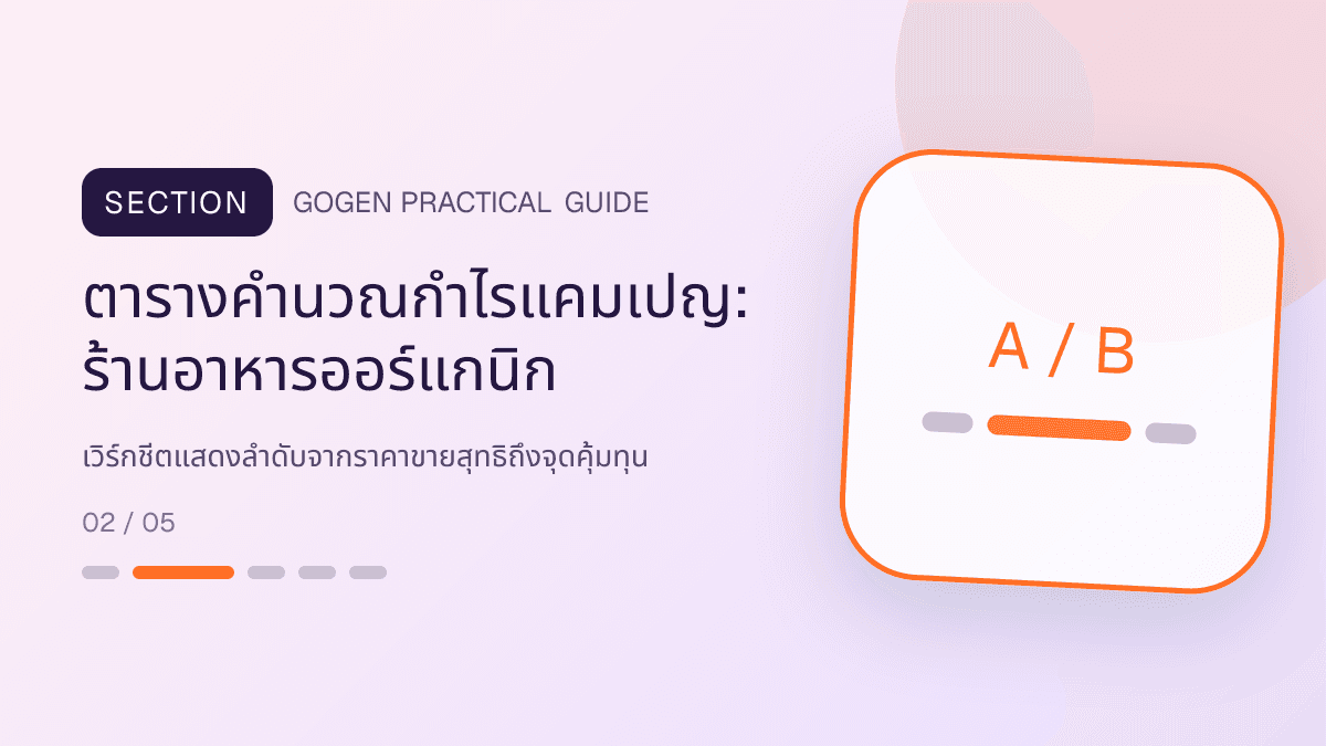 ตารางคำนวณกำไรแคมเปญสำหรับร้านอาหารออร์แกนิก แสดงผัก ผลไม้ และอาหารจากแหล่งผลิตที่ตรวจสอบได้ในสไตล์สด เป็นธรรมชาติ และโปร่งใสเรื่องที่มา