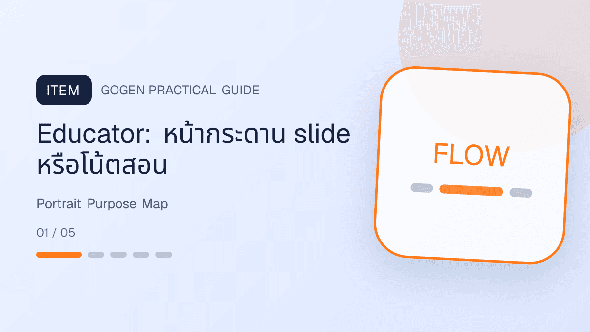 แผนที่เลือกภาพ portrait personal brand ตามบทบาท สอน วิเคราะห์ ให้คำปรึกษา เบื้องหลัง และข้อเสนอ: Educator: หน้ากระดาน slide หรือโน้ตสอน