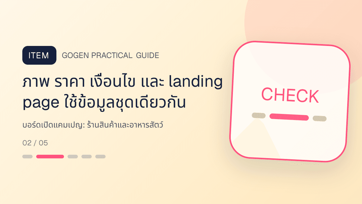 บอร์ดเปิดแคมเปญสำหรับร้านสินค้าและอาหารสัตว์ แสดงอาหาร ของเล่น และอุปกรณ์สัตว์เลี้ยงในสไตล์อบอุ่น สนุก และเชื่อถือได้: ภาพ ราคา เงื่อนไข และ landing page ใช้ข้อมูลชุดเดียวกัน