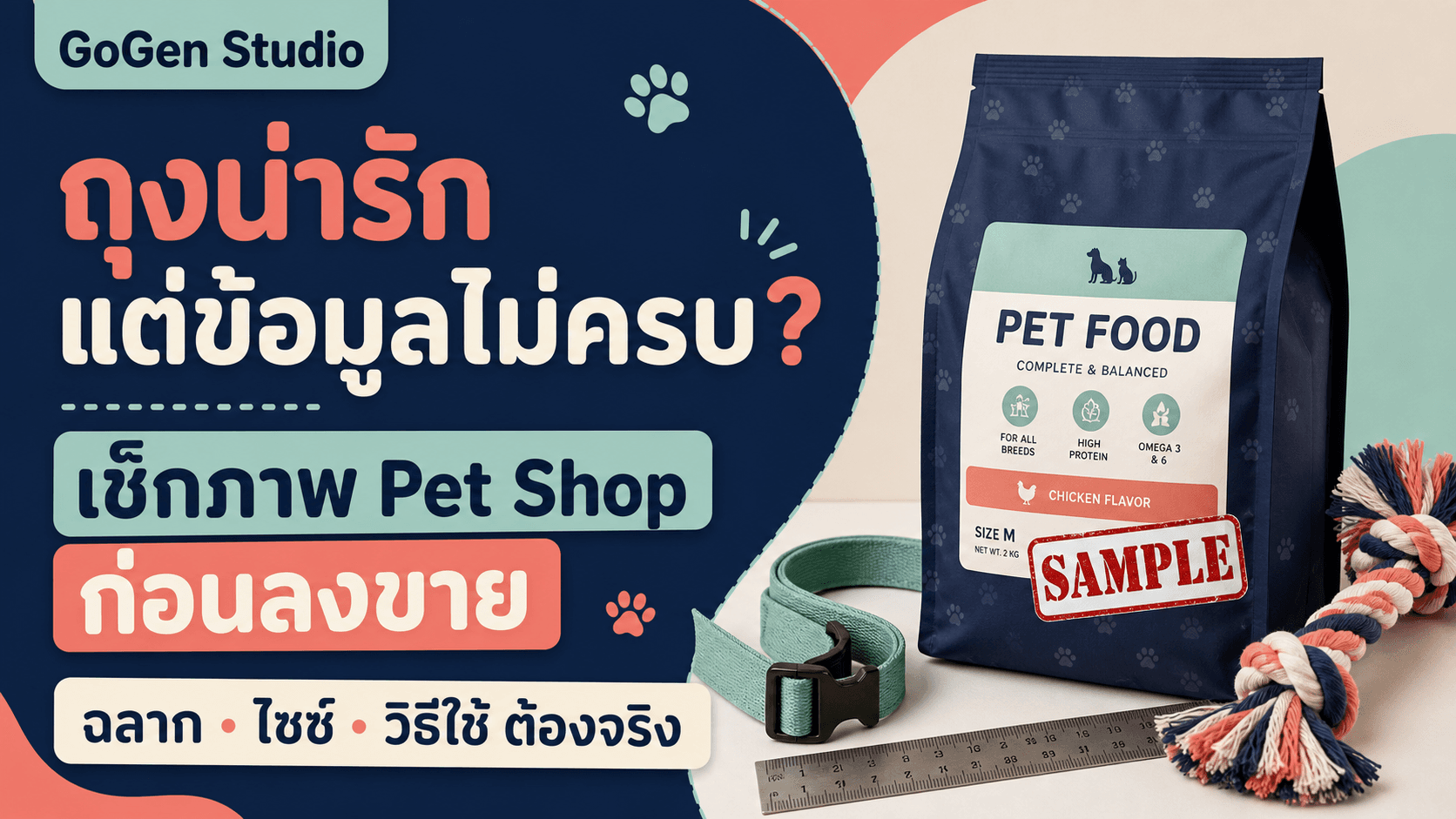 ถุงน่ารักแต่ไม่รู้ให้สัตว์ตัวไหน? เช็กลิสต์ถ่ายสินค้าสัตว์เลี้ยงให้เห็นฉลาก ไซซ์ และวิธีใช้จริง
