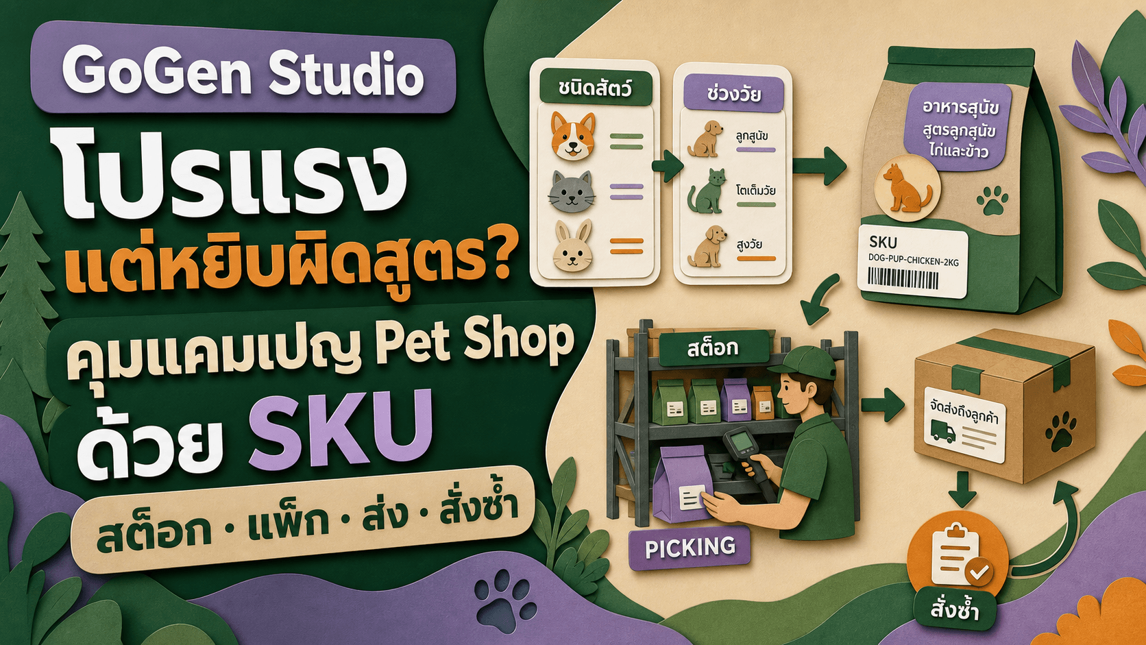 โปรอาหารสัตว์แรงแต่หยิบผิดสูตร? แผนแคมเปญ Pet Shop ที่คุม SKU สต็อก และสั่งซ้ำ
