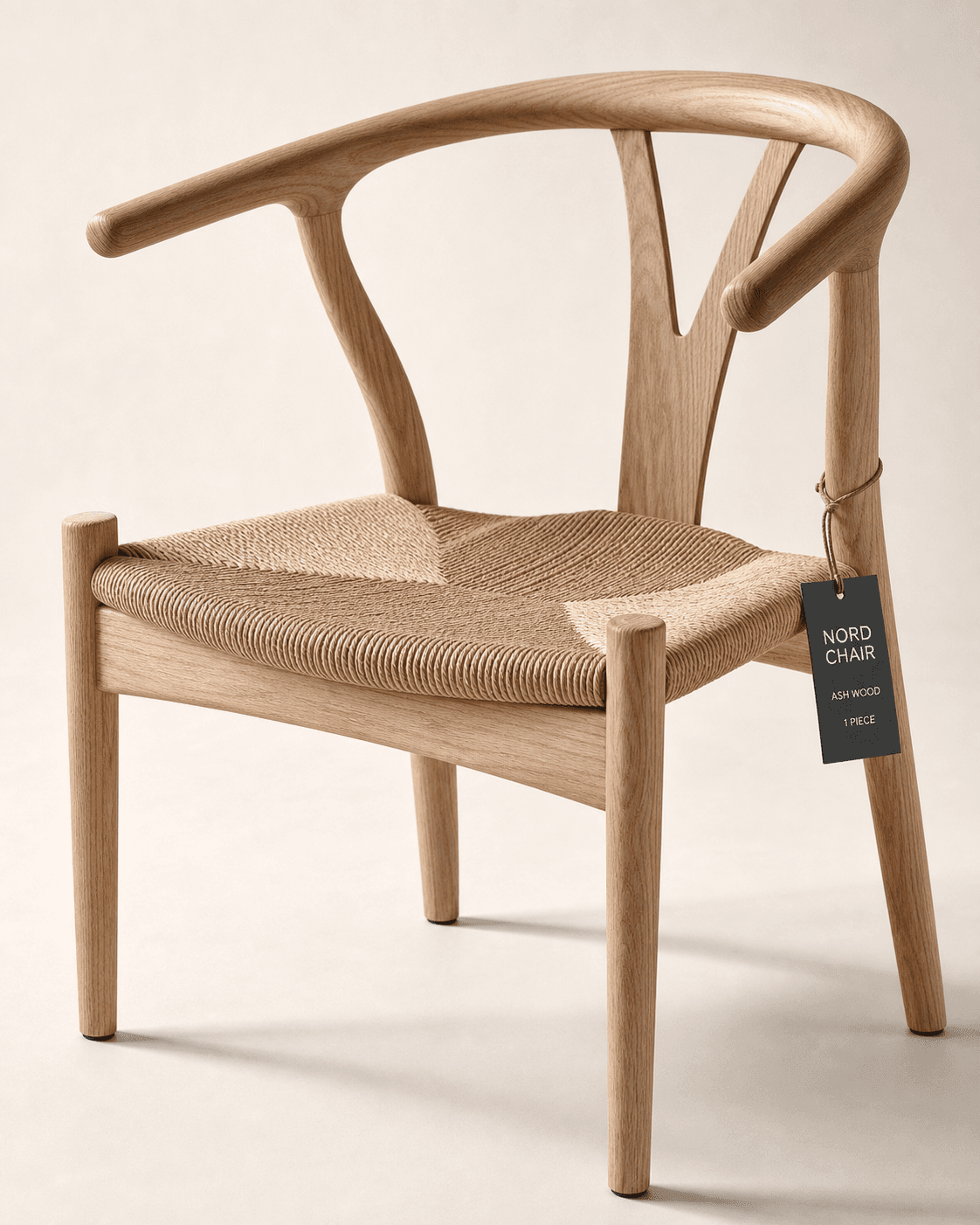 ภาพ catalog เก้าอี้ NORD CHAIR ไม้ ASH WOOD 1 PIECE พร้อมเบาะเชือกสานบนฉากขาวอุ่น