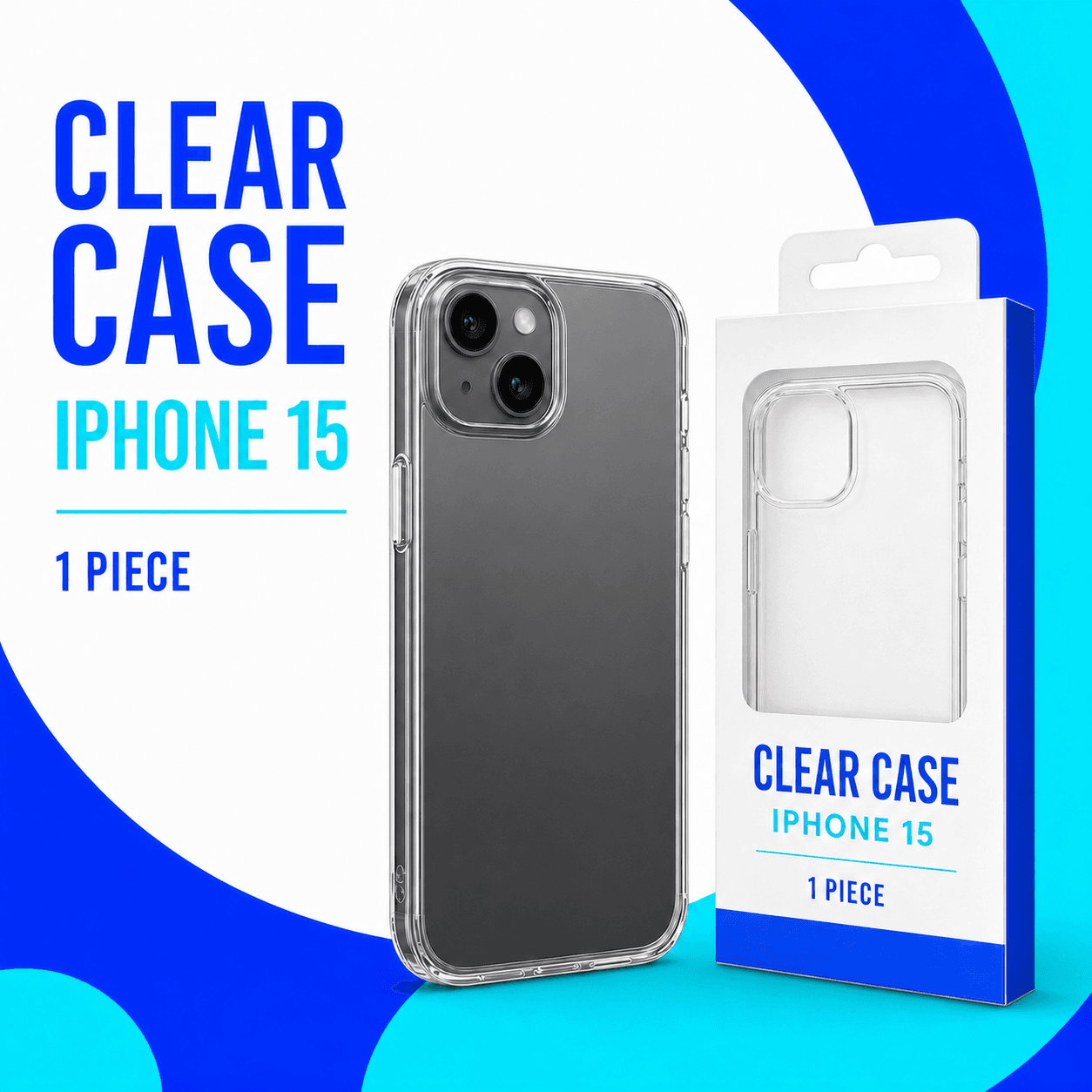 ภาพปก marketplace เคส CLEAR CASE สำหรับ IPHONE 15 จำนวน 1 PIECE พร้อมกล่องที่มีฉลากครบ