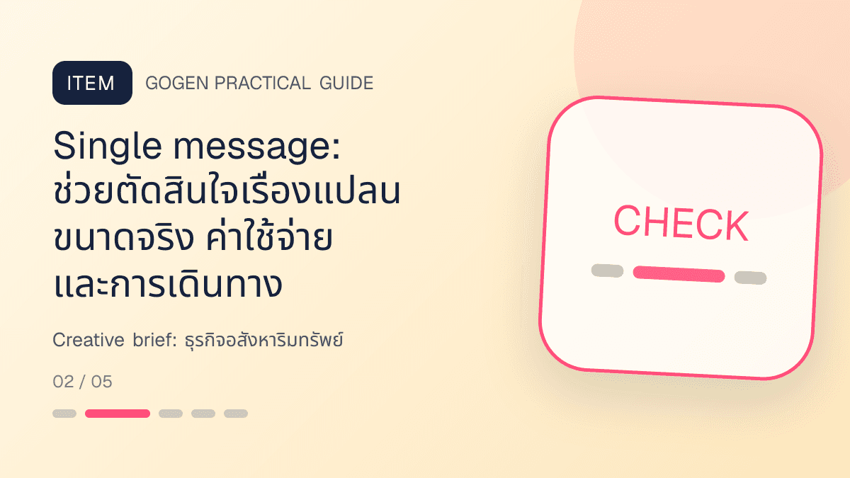 Creative briefสำหรับธุรกิจอสังหาริมทรัพย์ แสดงบ้าน คอนโด และพื้นที่เชิงพาณิชย์ในสไตล์โปร่ง เป็นมืออาชีพ และสมจริง: Single message: ช่วยตัดสินใจเรื่องแปลน ขนาดจริง ค่าใช้จ่าย และการเดินทาง