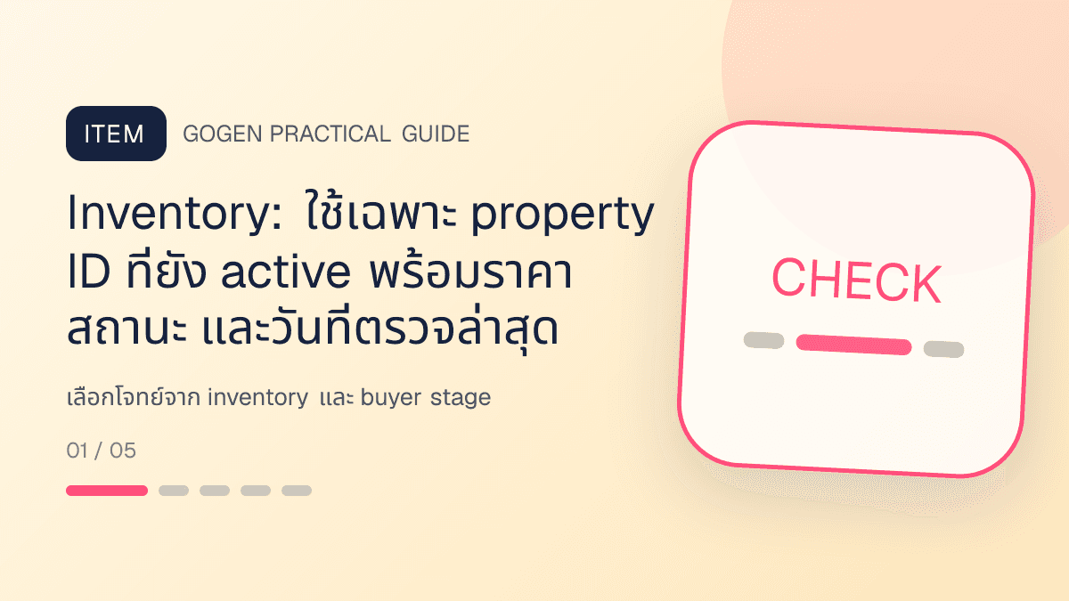 Campaign brief หนึ่งหน้าสำหรับธุรกิจอสังหาริมทรัพย์ แสดงบ้าน คอนโด และพื้นที่เชิงพาณิชย์ในสไตล์โปร่ง เป็นมืออาชีพ และสมจริง: Inventory: ใช้เฉพาะ property ID ที่ยัง active พร้อมราคา สถานะ และวันที่ตรวจล่าสุด