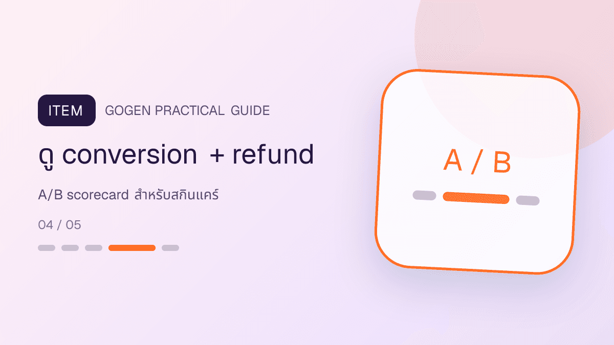 ตารางสมมติฐาน ตัวแปร CTR add-to-cart conversion refund และคำถามหลังคลิก: ดู conversion + refund