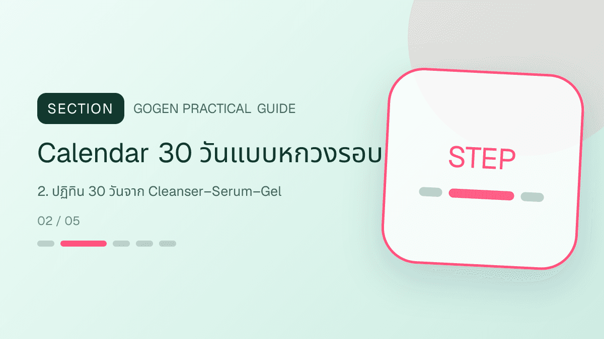 ไทม์ไลน์คอนเทนต์สกินแคร์ 30 วันสลับ cleanser serum gel ฉลาก texture คำถามและข้อเสนอ