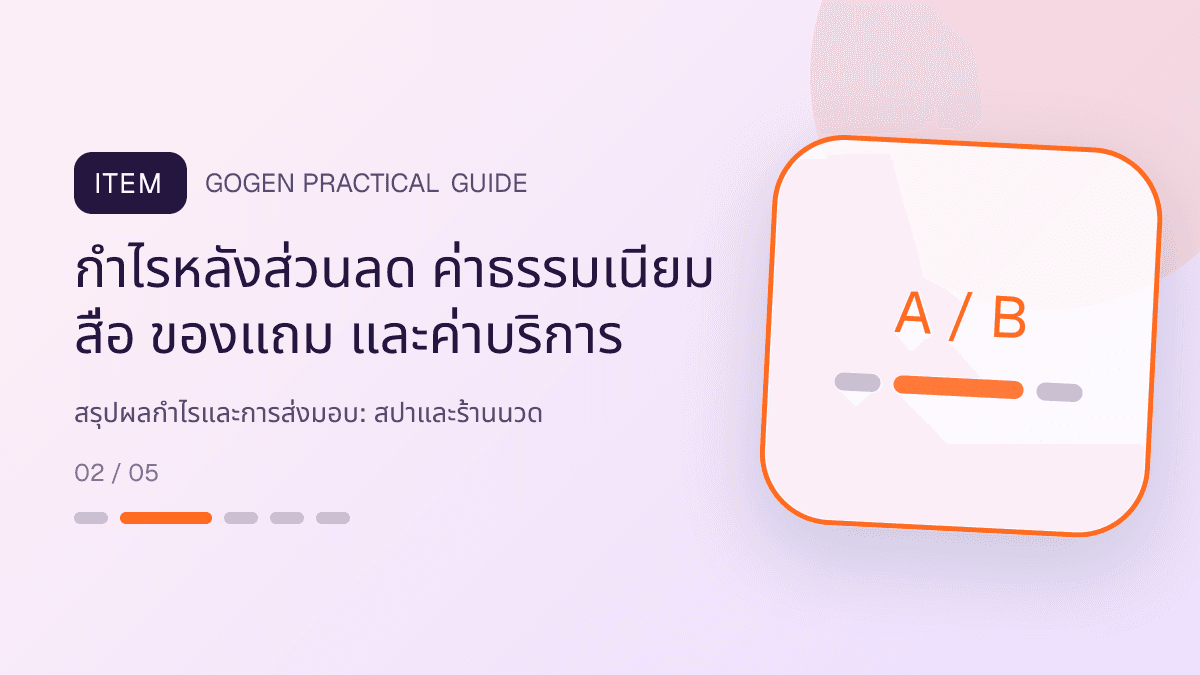 สรุปผลกำไรและการส่งมอบสำหรับสปาและร้านนวด แสดงบริการนวด สปา และทรีตเมนต์ผ่อนคลายในสไตล์สงบ พรีเมียม และเป็นธรรมชาติ: กำไรหลังส่วนลด ค่าธรรมเนียม สื่อ ของแถม และค่าบริการ
