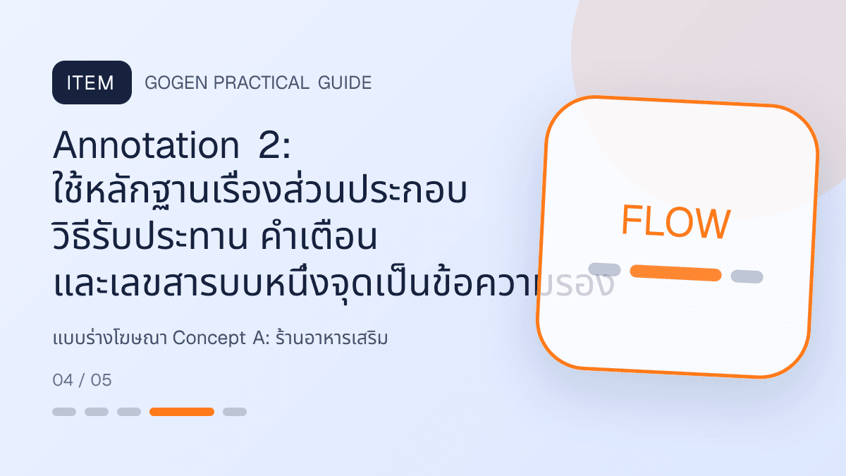แบบร่างโฆษณา Concept Aสำหรับร้านอาหารเสริม แสดงวิตามินและผลิตภัณฑ์เสริมอาหารในสไตล์โปร่งใส สุขภาพดี และไม่โอ้อวด: Annotation 2: ใช้หลักฐานเรื่องส่วนประกอบ วิธีรับประทาน คำเตือน และเลขสารบบหนึ่งจุดเป็นข้อความรอง
