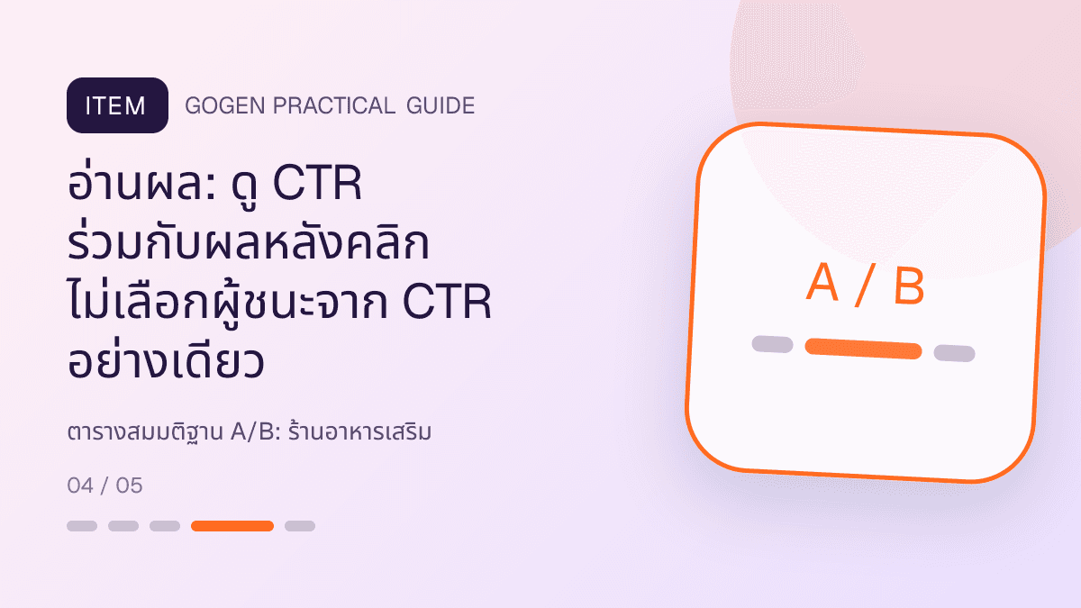 ตารางสมมติฐาน A/Bสำหรับร้านอาหารเสริม แสดงวิตามินและผลิตภัณฑ์เสริมอาหารในสไตล์โปร่งใส สุขภาพดี และไม่โอ้อวด: อ่านผล: ดู CTR ร่วมกับผลหลังคลิก ไม่เลือกผู้ชนะจาก CTR อย่างเดียว