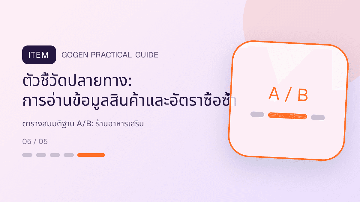 ตารางสมมติฐาน A/Bสำหรับร้านอาหารเสริม แสดงวิตามินและผลิตภัณฑ์เสริมอาหารในสไตล์โปร่งใส สุขภาพดี และไม่โอ้อวด: ตัวชี้วัดปลายทาง: การอ่านข้อมูลสินค้าและอัตราซื้อซ้ำ