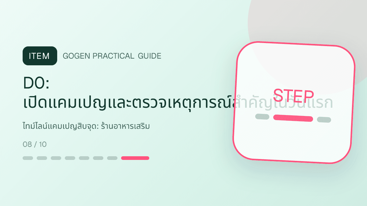 ไทม์ไลน์แคมเปญสิบจุดสำหรับร้านอาหารเสริม แสดงวิตามินและผลิตภัณฑ์เสริมอาหารในสไตล์โปร่งใส สุขภาพดี และไม่โอ้อวด: D0: เปิดแคมเปญและตรวจเหตุการณ์สำคัญในวันแรก