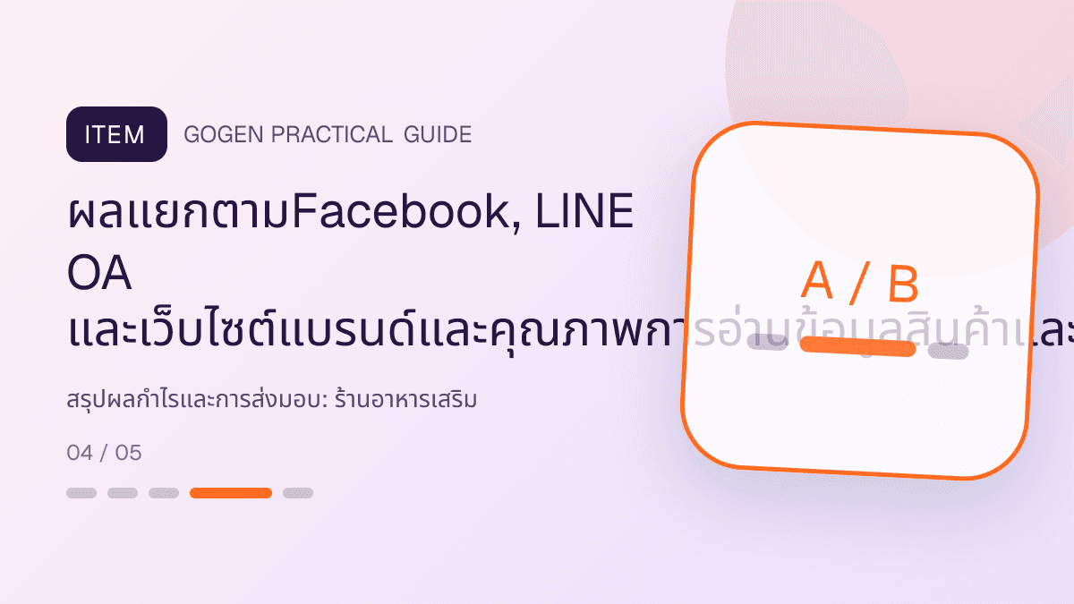 สรุปผลกำไรและการส่งมอบสำหรับร้านอาหารเสริม แสดงวิตามินและผลิตภัณฑ์เสริมอาหารในสไตล์โปร่งใส สุขภาพดี และไม่โอ้อวด: ผลแยกตามFacebook, LINE OA และเว็บไซต์แบรนด์และคุณภาพการอ่านข้อมูลสินค้าและอัตราซื้อซ้ำ