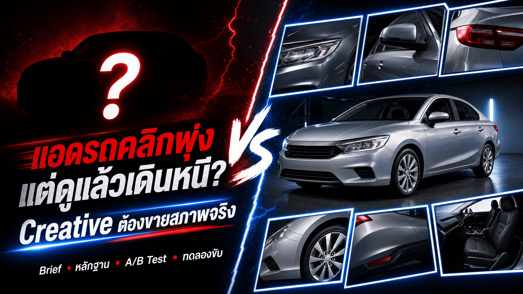 แอดรถคลิกพุ่งแต่คนดูแล้วเดินหนี? สูตร Creative ที่ขายสภาพจริง