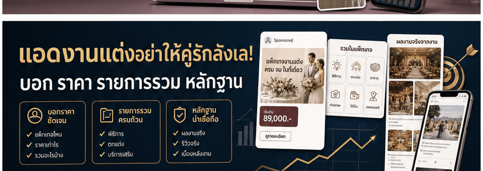 แอดงานแต่งอย่าให้คู่รักลังเล! Creative ต้องบอกราคา รายการรวม หลักฐาน และขั้นตอนนัดคุย